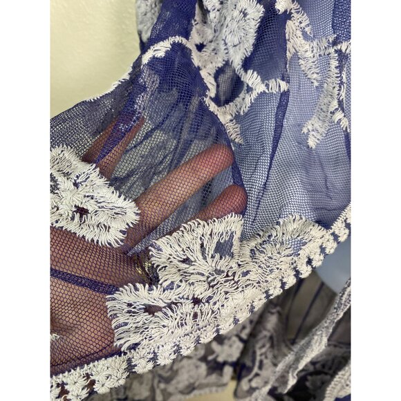 Vince‎ Camuto Missy Sheer Lace Embroidered Kimono Cardigan Cover- Up OS Medium - Picture 4 of 12